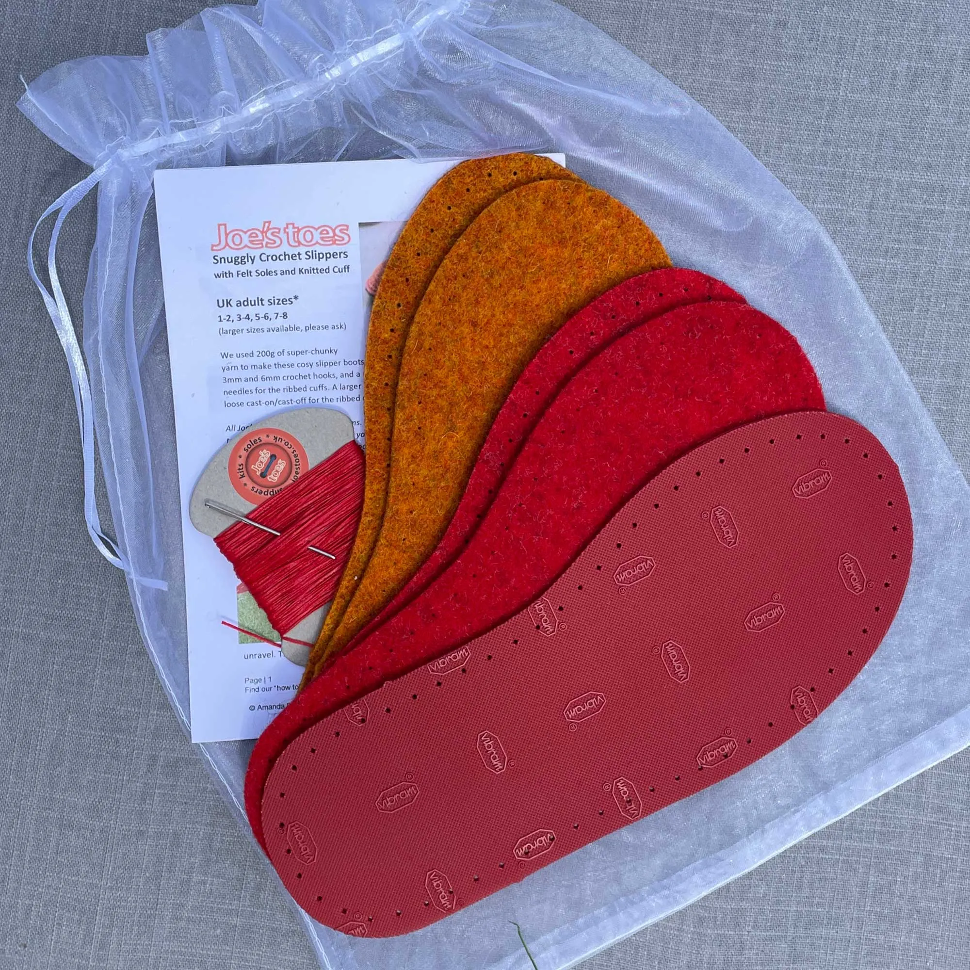 Crossover Slipper Kit WITHOUT the yarn - choice of colors