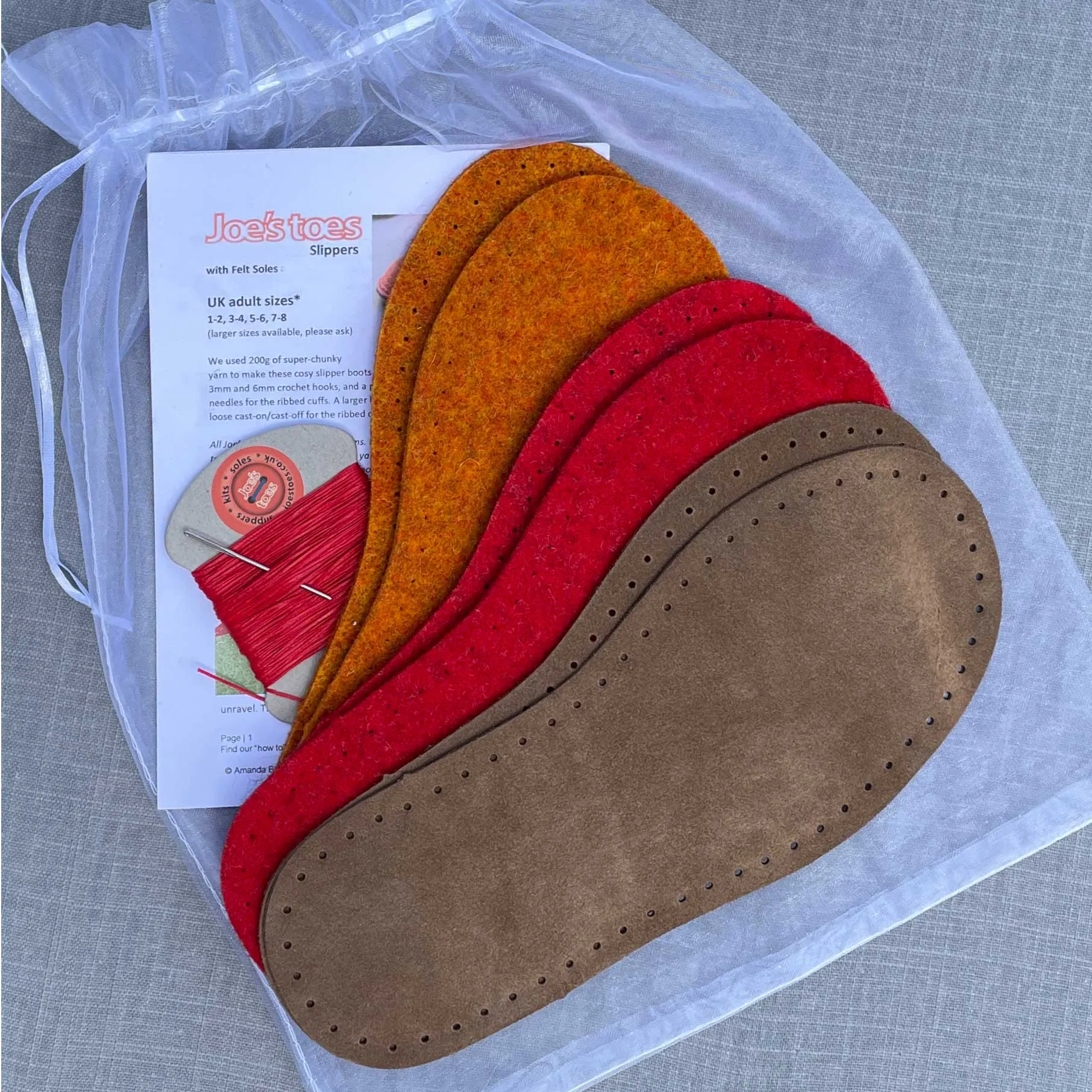 Crossover Slipper Kit WITHOUT the yarn - choice of colors