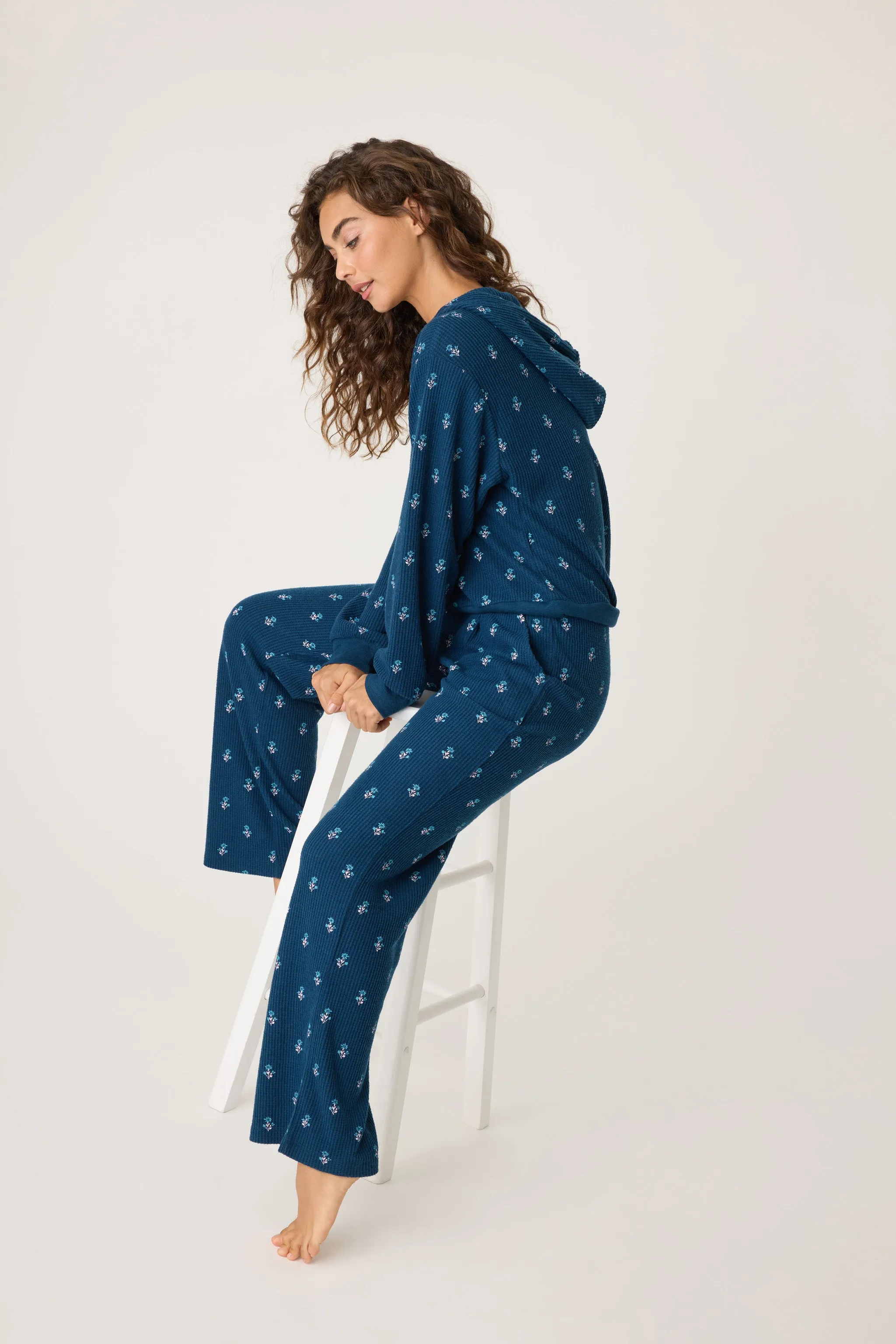 Dainty Floral Waffle Thermal Lounge Set