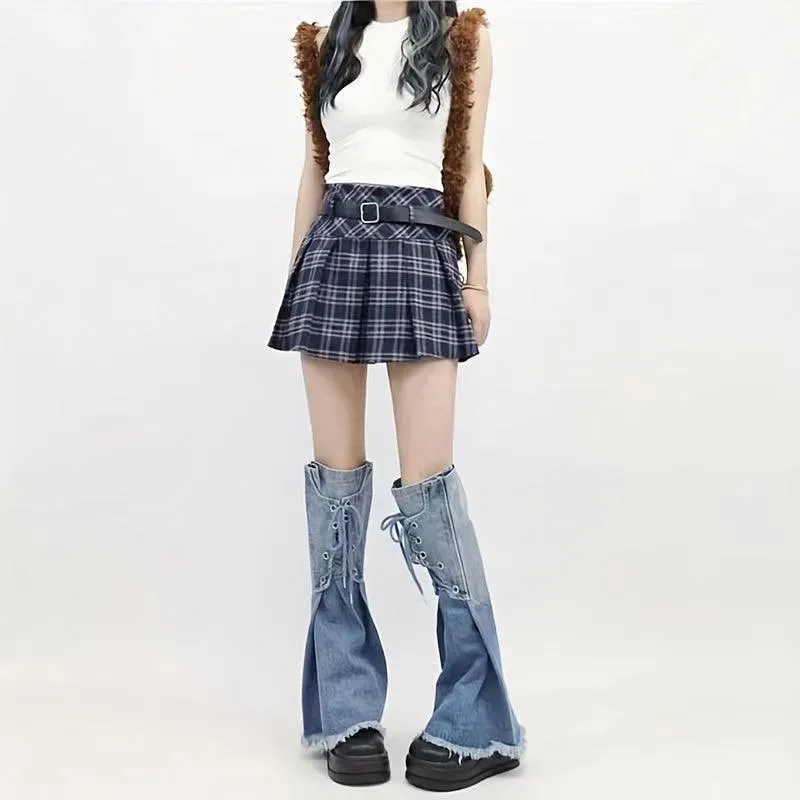 Denim Leg Warmers | Y2K Outfits | Harajuku Fashion