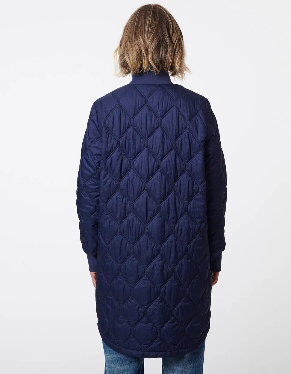 Diamond Stitch Quilted Puffer Jacket