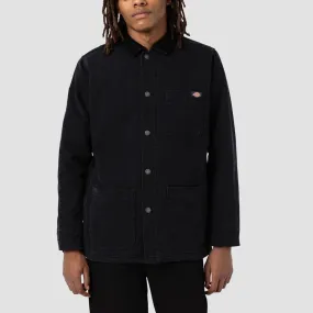 Dickies Duck Fleece Lined Chore Jacket Stone Washed Black