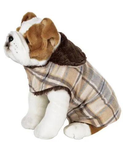 Dog Coat, Reversible - Wool Plaid with Cuddly Faux Fur (One XL Nightfall Left!)