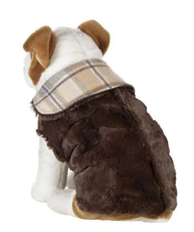 Dog Coat, Reversible - Wool Plaid with Cuddly Faux Fur (One XL Nightfall Left!)