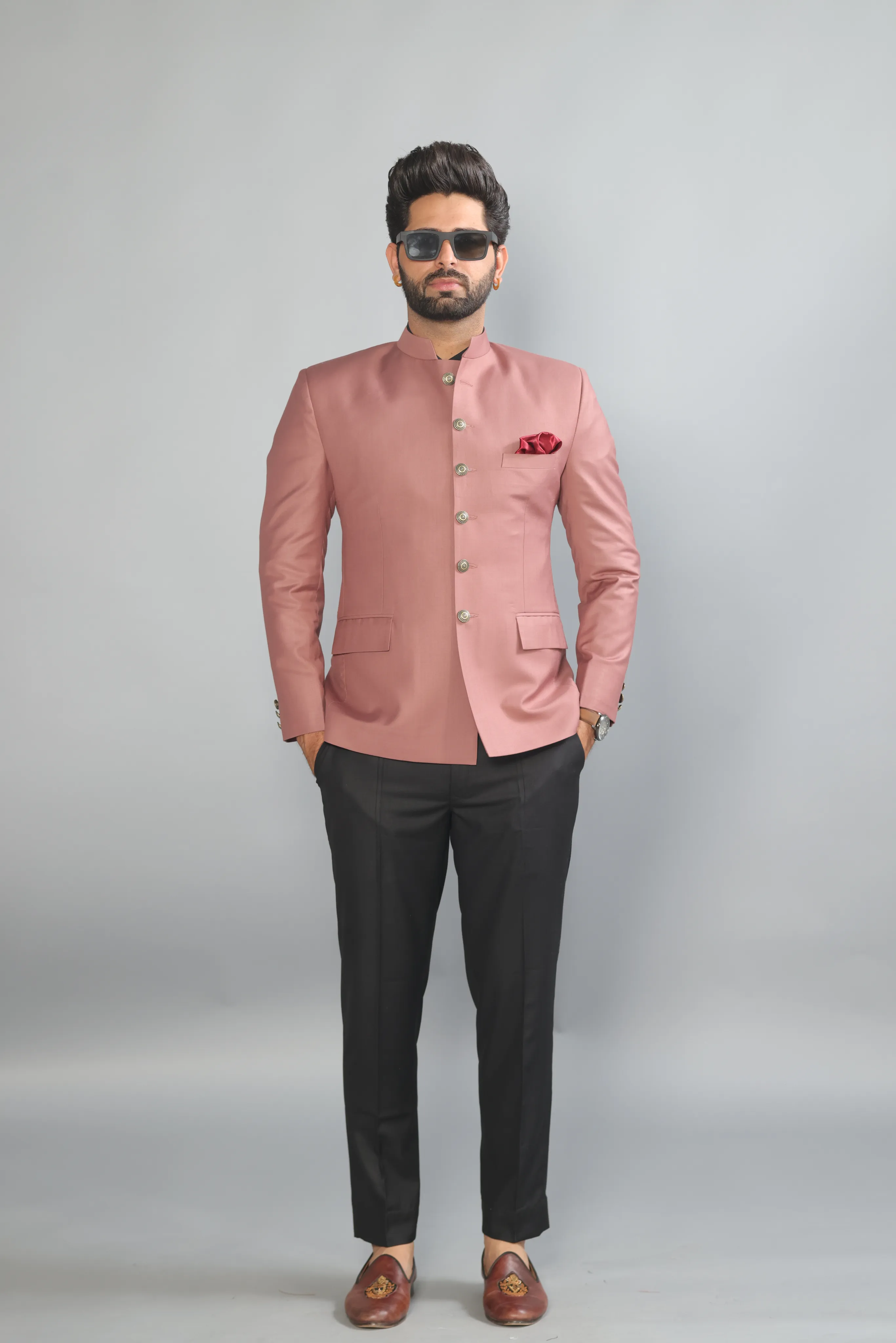 Exclusive Rosewood Jodhpuri Bandh gala with Black Trouser | Perfect Wedding and Party Wear | Free Personalisation