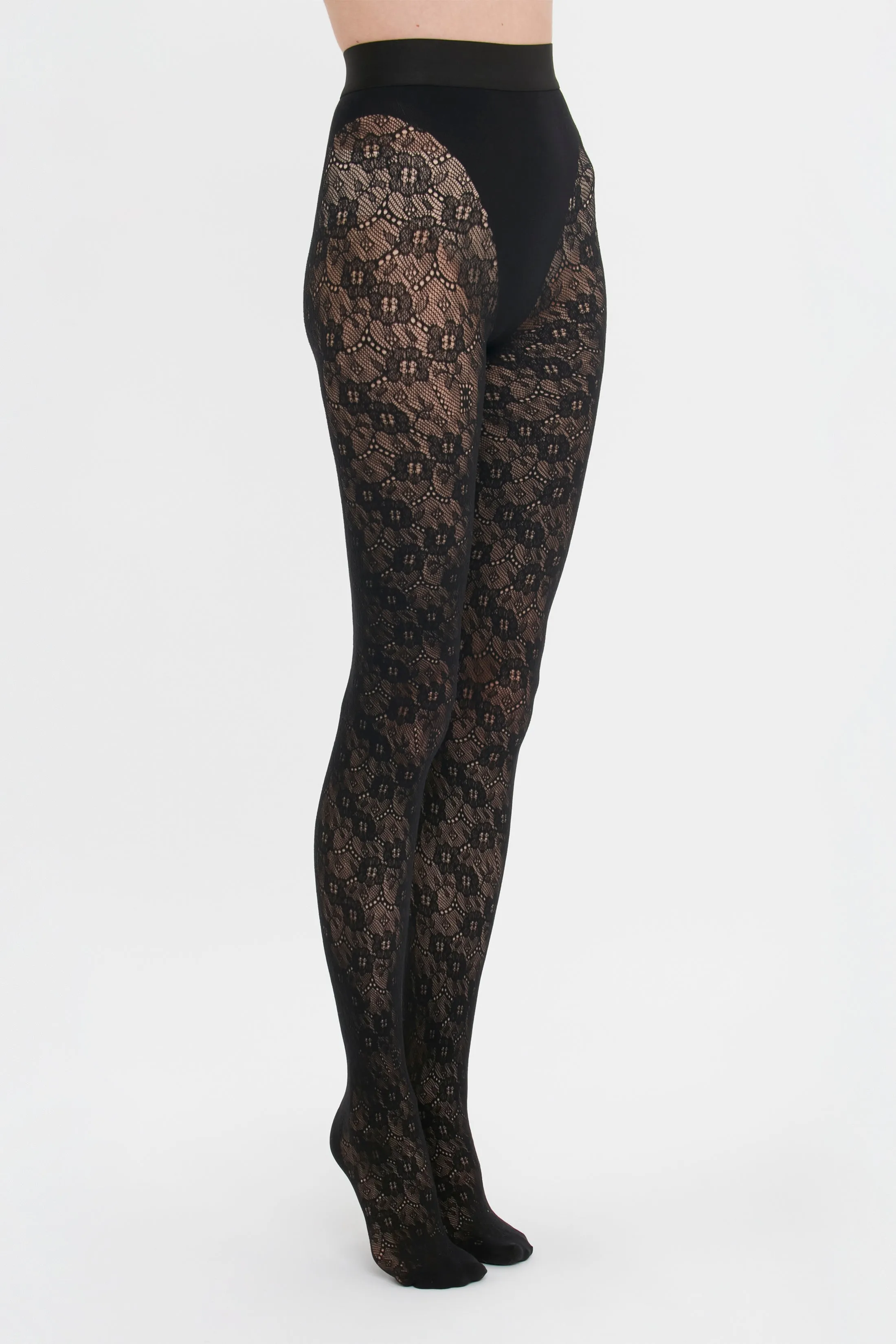 Exclusive VB Monogram Lace Tights In Black