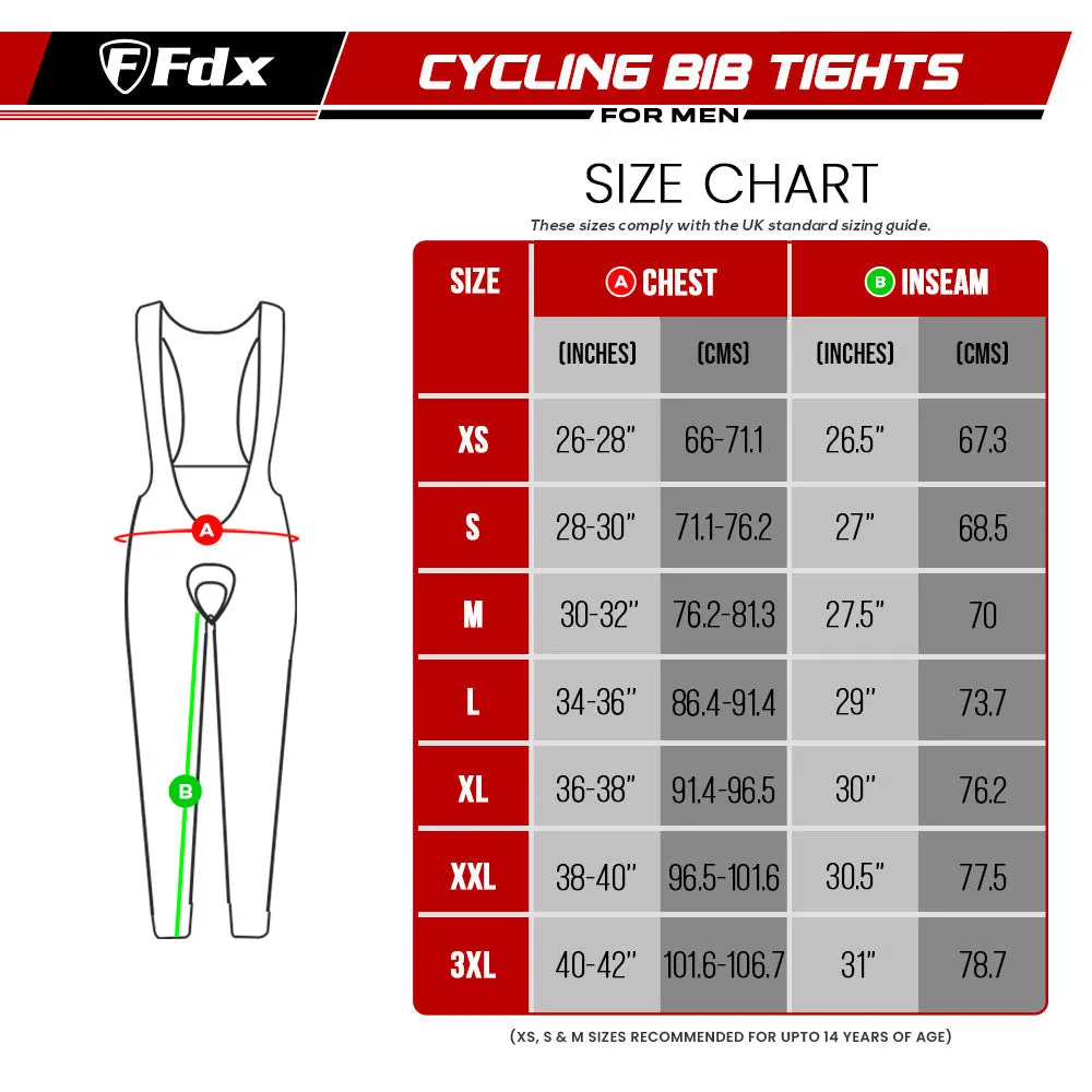 Fdx Arch Men's & Boy's Blue Thermal Padded Cycling Cargo Bib Tights