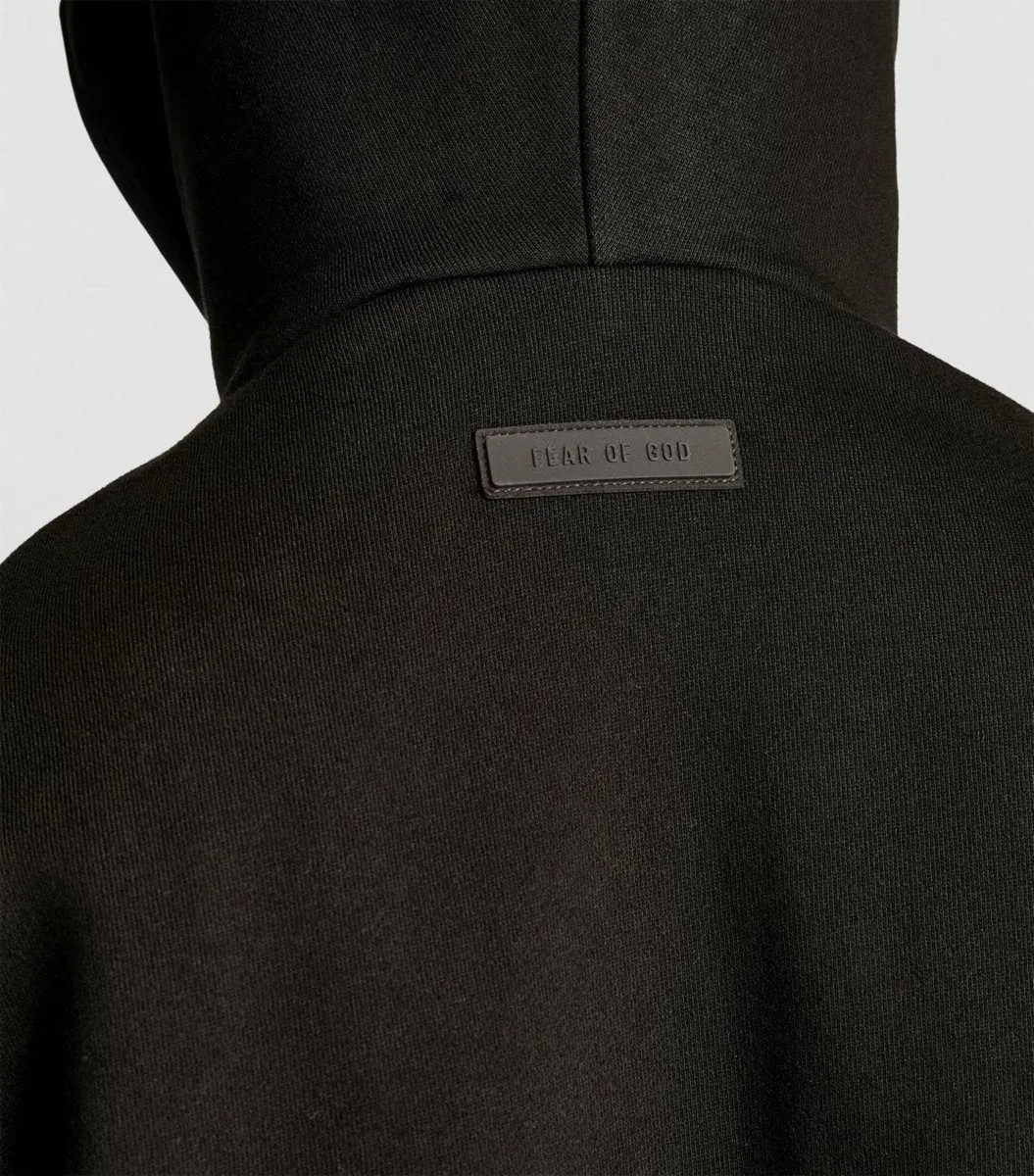 Fear Of God Essentials Jet Black Logo-Patch Hoodie