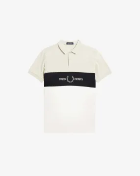 Fred Perry Embroidered Panel Polo Shirt Oyster