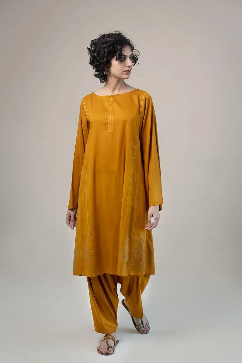 Generation - Mustard Knit Wit Shirt - Slub Viscose - 1 Piece