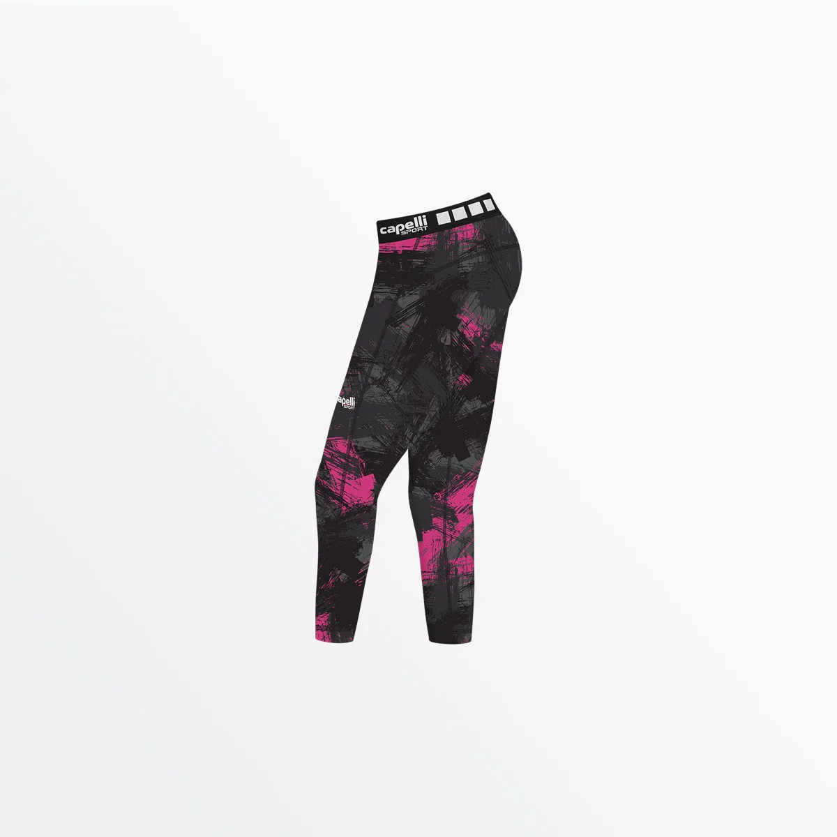 GIRL'S 3/4 CAMO STROKES PERFORMANCE TIGHTS