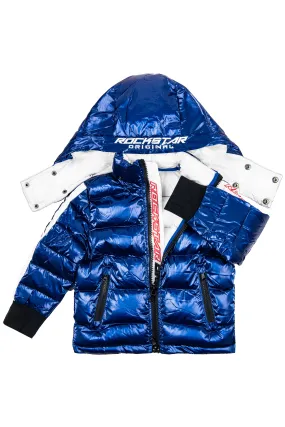 Girls Alaina Metallic Blue Puffer Jacket