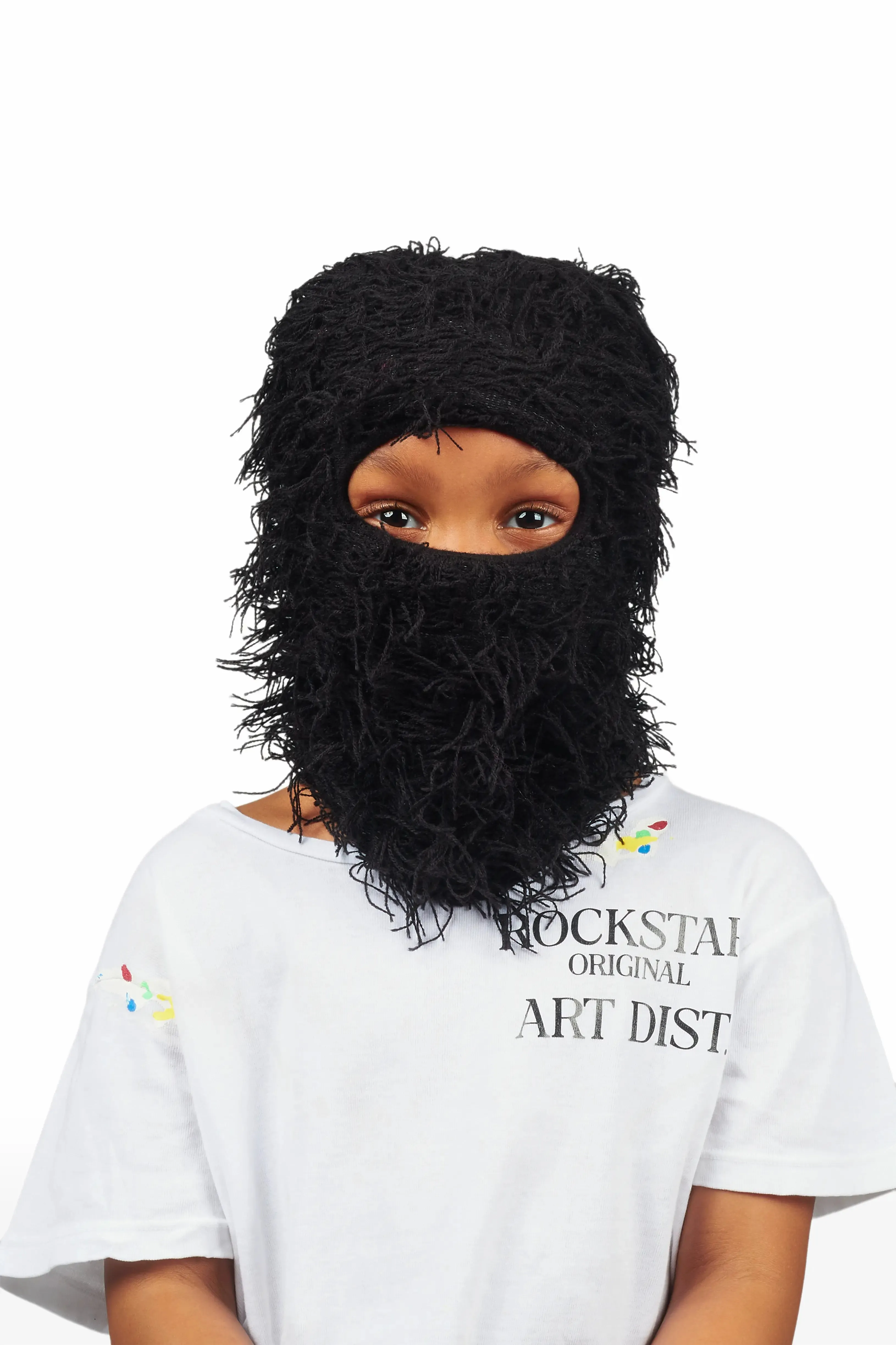 Girls Ottie Black Fuzzy Ski Mask