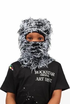 Girls Ottie Black/White Fuzzy Ski Mask