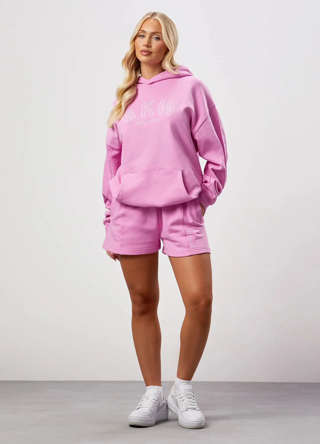 GKW Relaxed Fit Hoodie & Shorts - Pink Rose