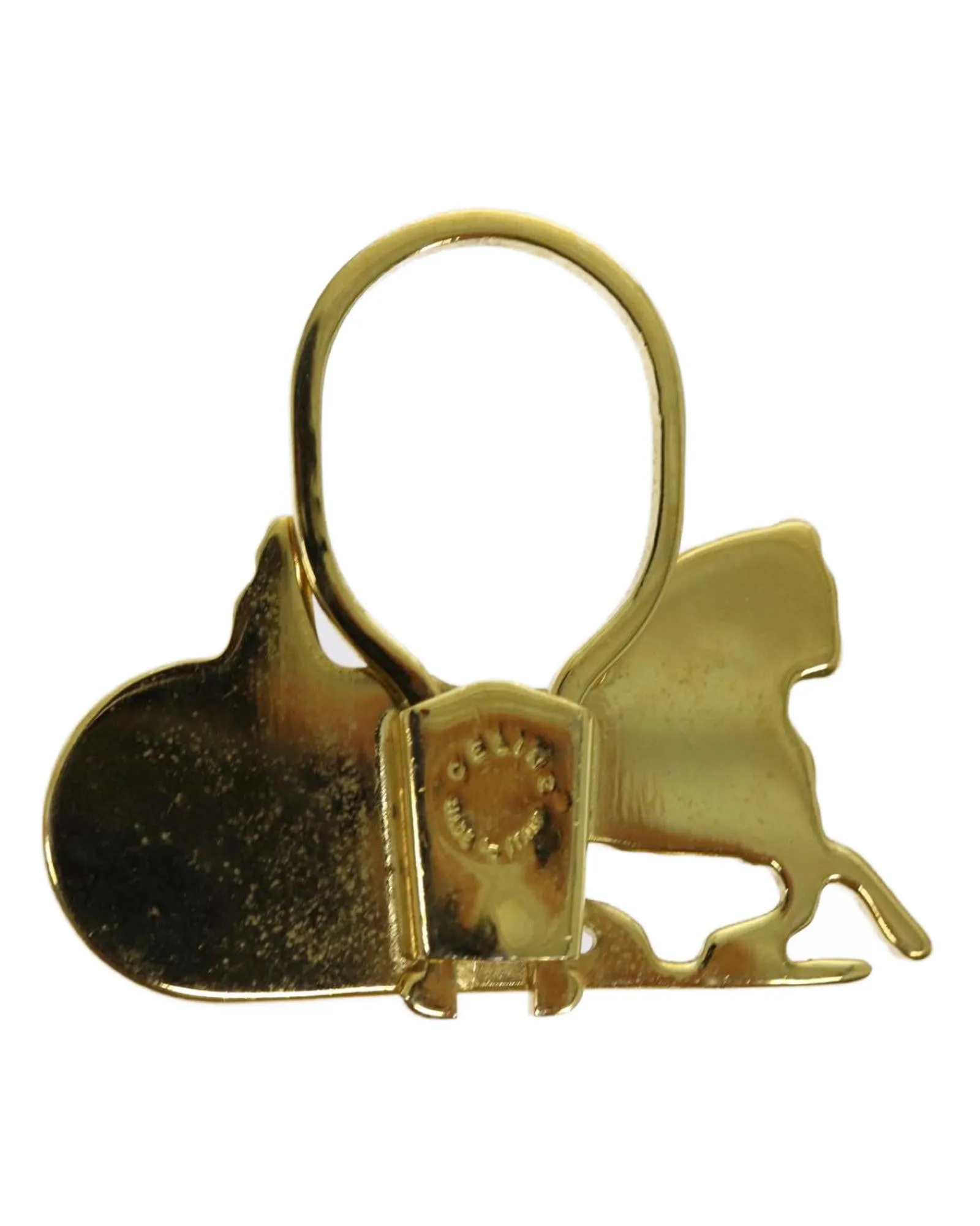 Gold Horse Carriage Key Ring - Italian Made - Authentic