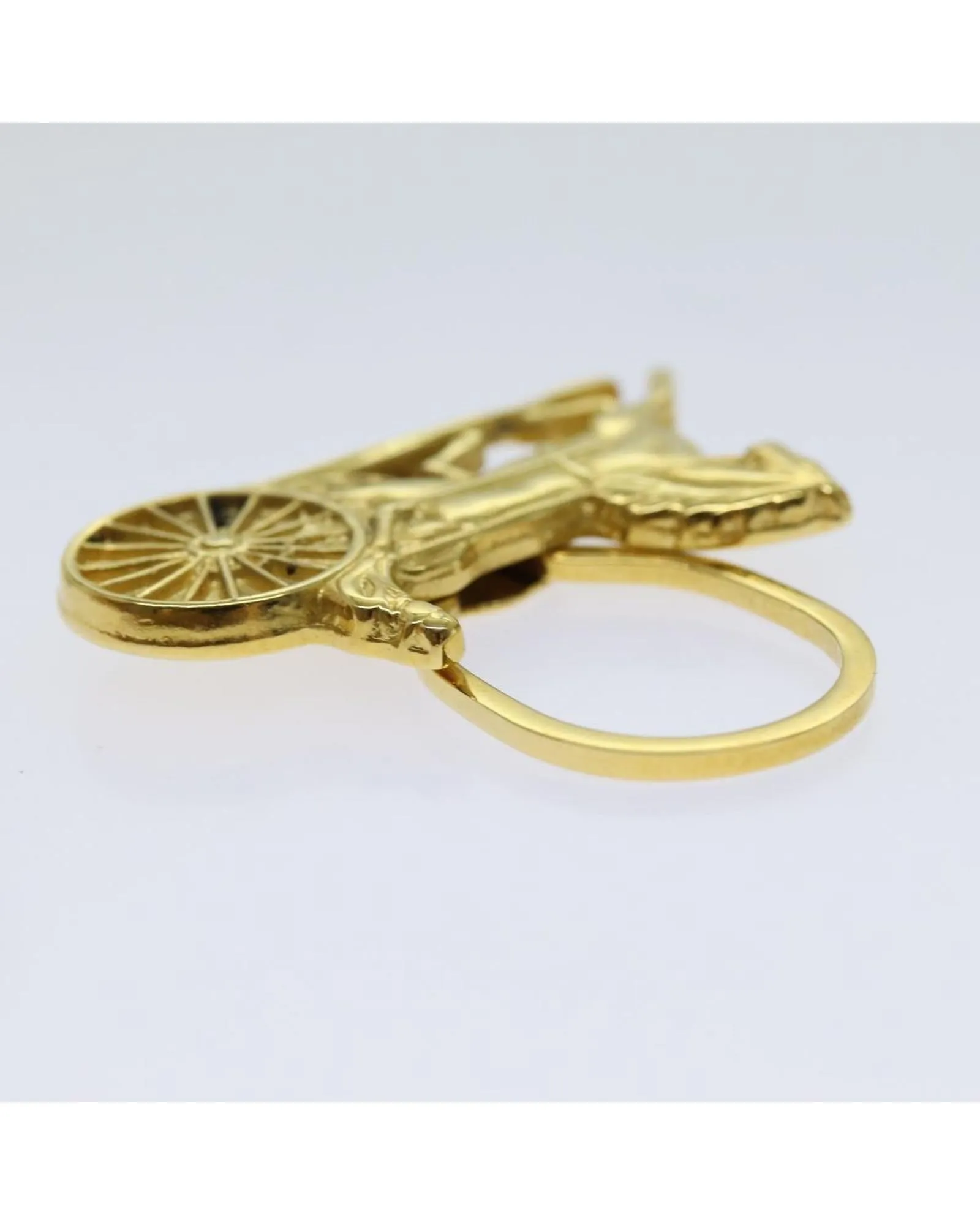 Gold Horse Carriage Key Ring - Italian Made - Authentic