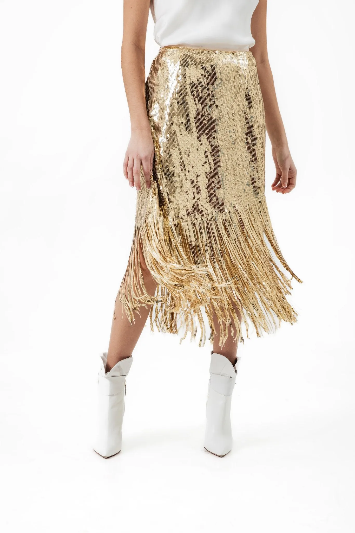 Gold Sequin Alexandra Skirt