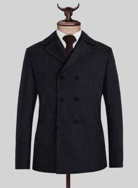 Harris Tweed Navy Speckled Pea Coat