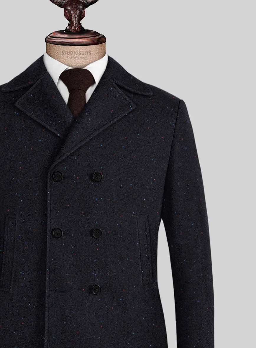 Harris Tweed Navy Speckled Pea Coat