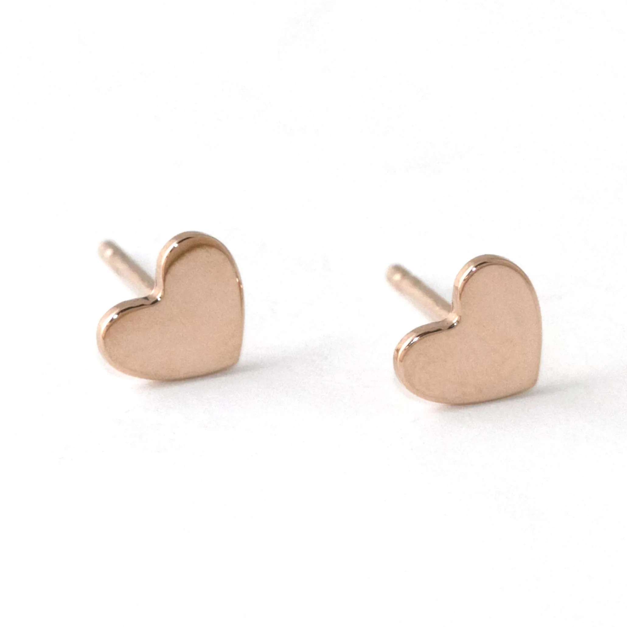 Heart Stud Earrings – 14k Rose Gold