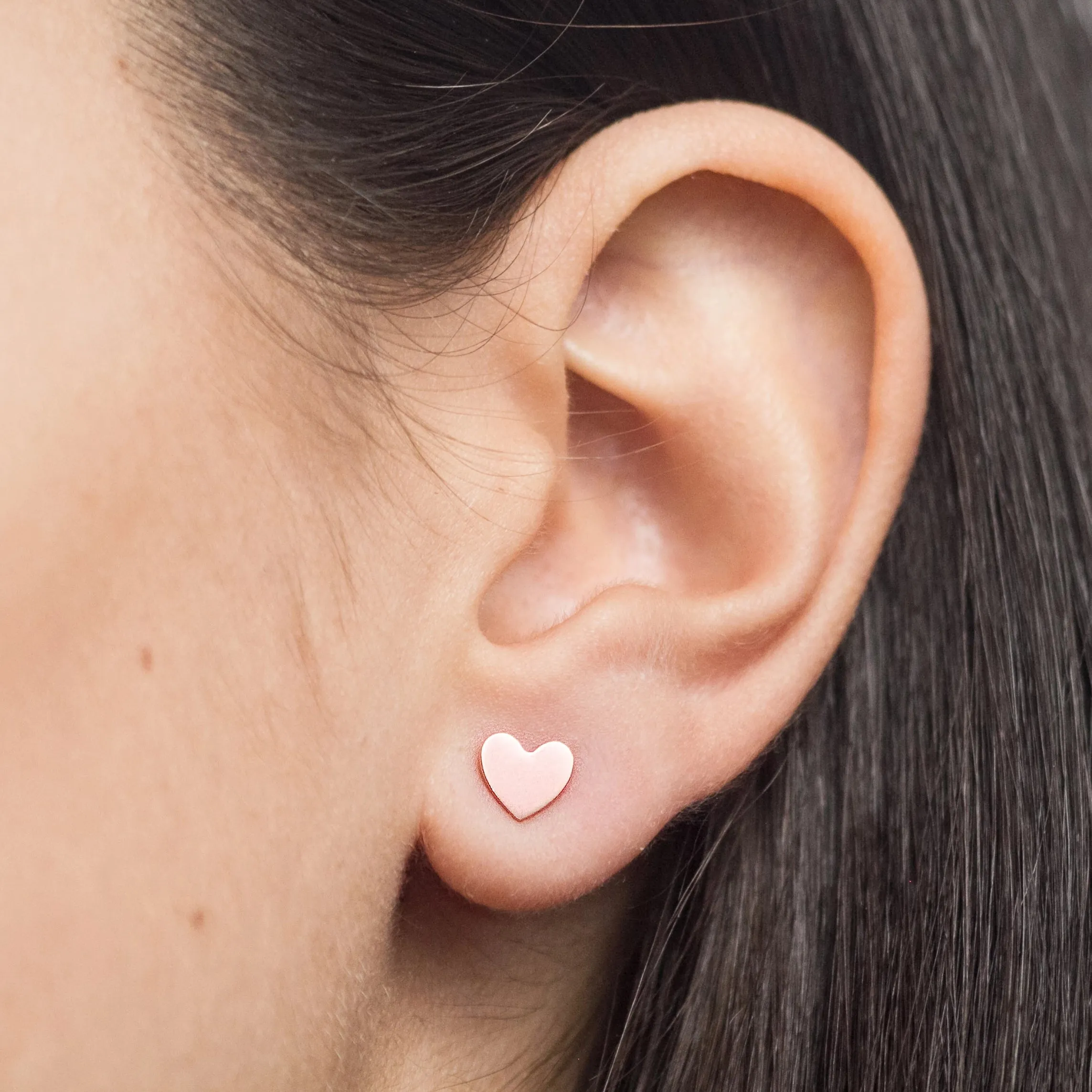 Heart Stud Earrings – 14k Rose Gold