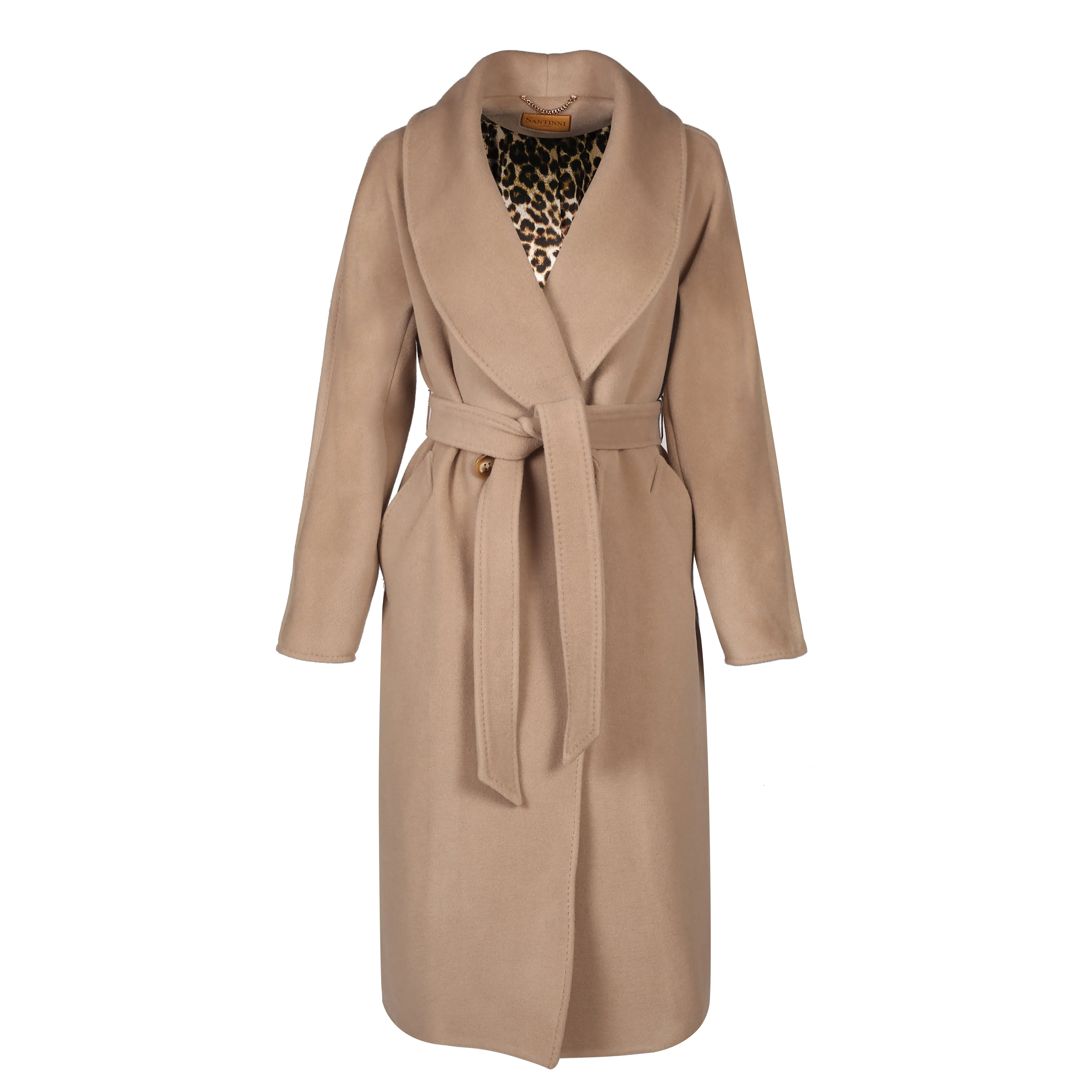 ‘Hepburn’ Italian Virgin Wool and Cashmere Coat in Grigio