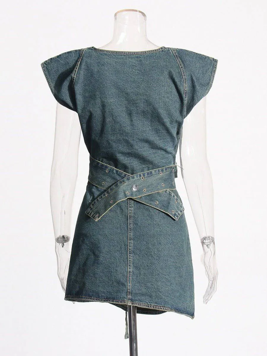 janelle mini skirt denim two piece set