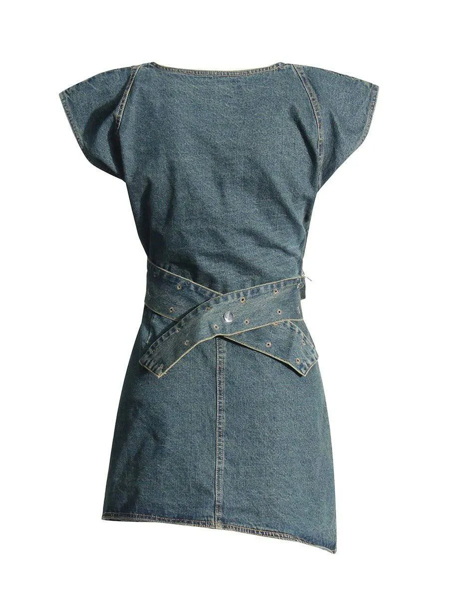 janelle mini skirt denim two piece set