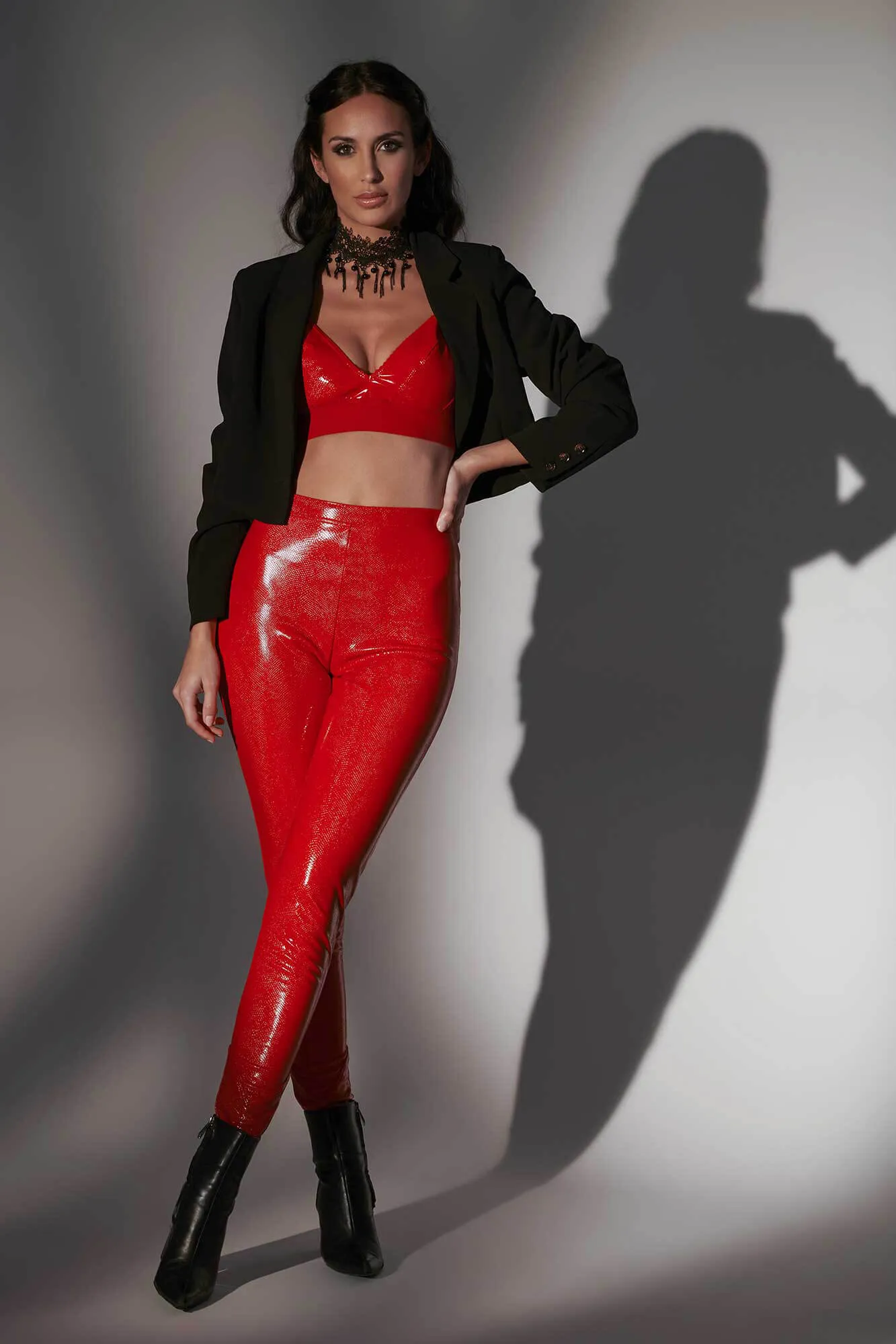 Jill Shiny Red Trousers