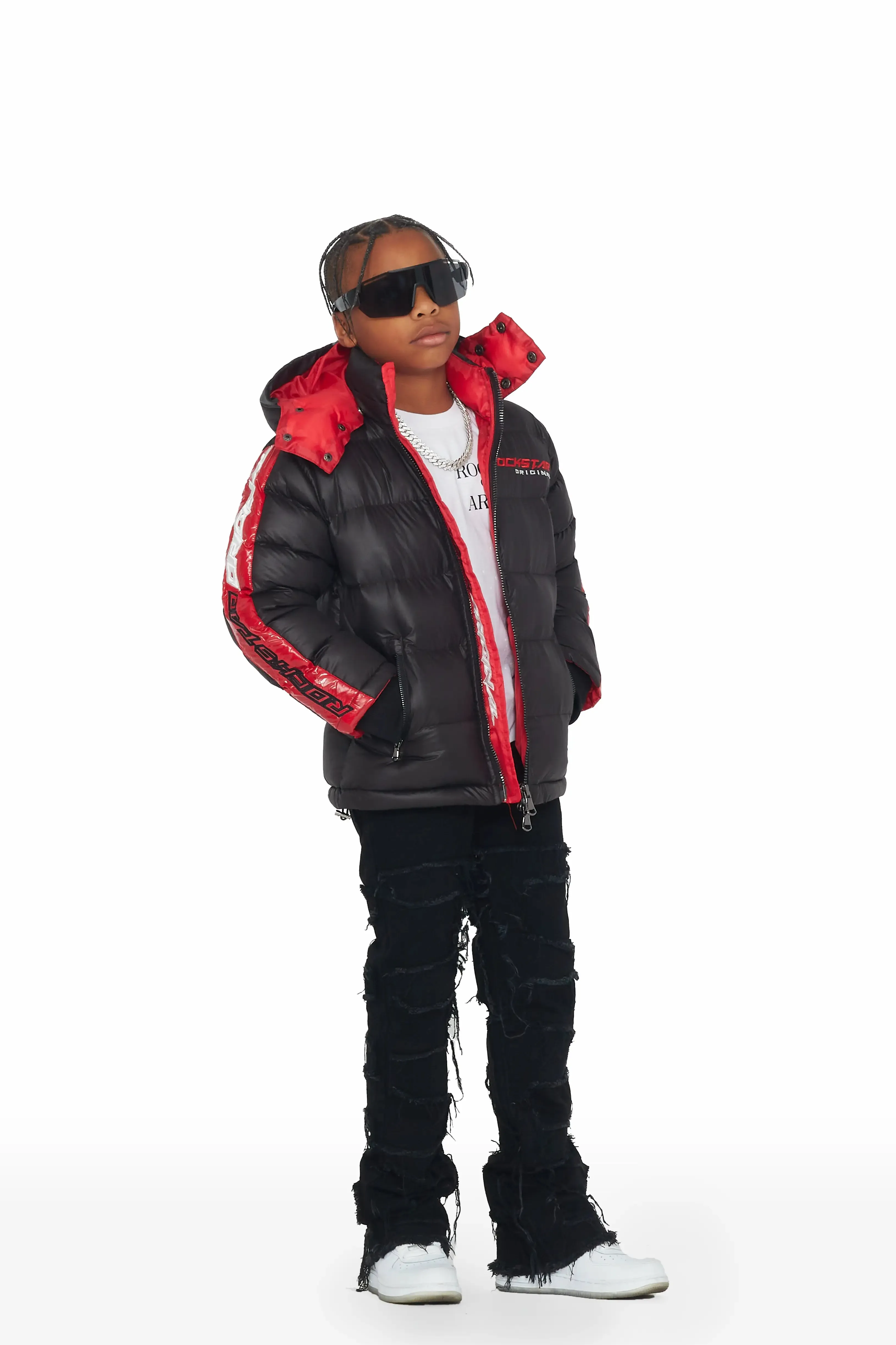 Kids Alasia Puffer Jacket- Black