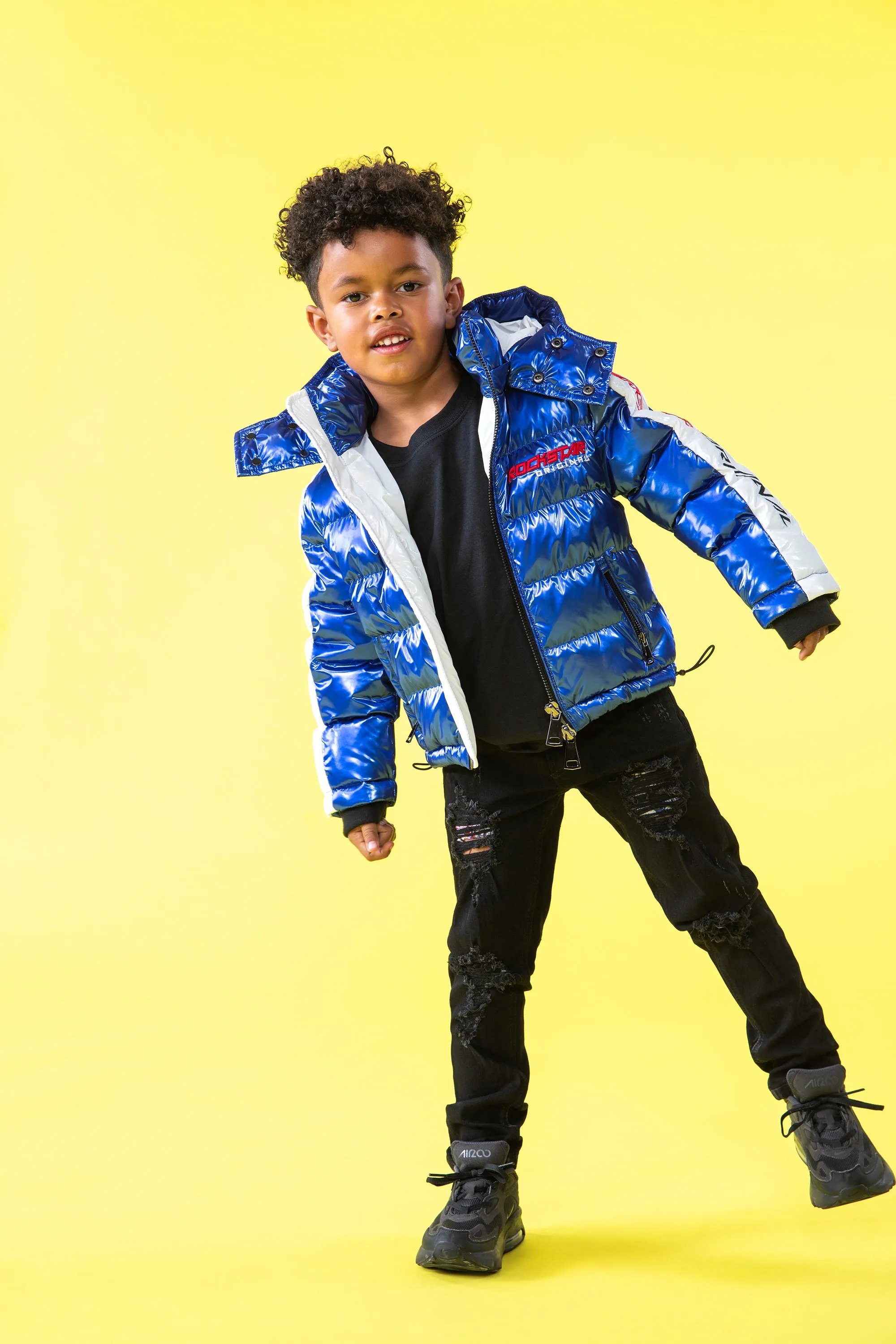 Kids Metallic Royal Blue Alasia Puffer Jacket