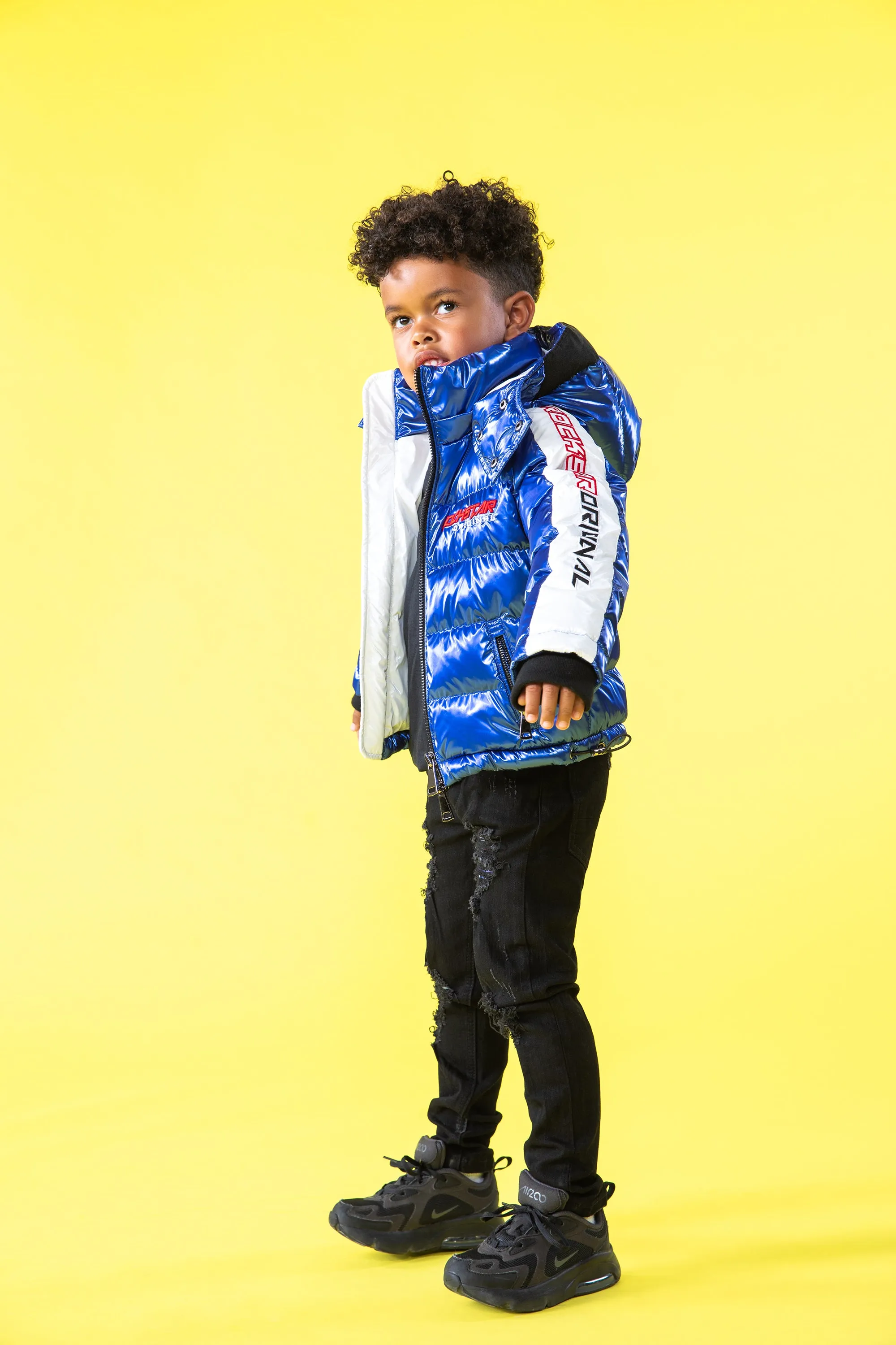 Kids Metallic Royal Blue Alasia Puffer Jacket