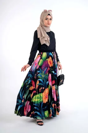 Lilium pleat skirt-hijab style casual