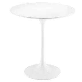 Lippa 20" Round Side Table White White EEI-5678-WHI-WHI