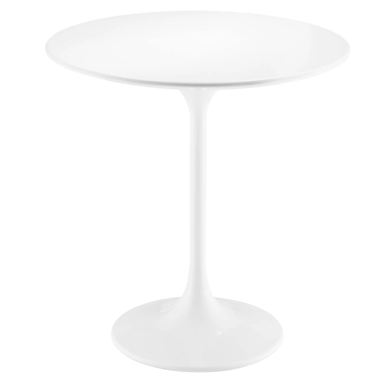 Lippa 20" Round Side Table White White EEI-5678-WHI-WHI