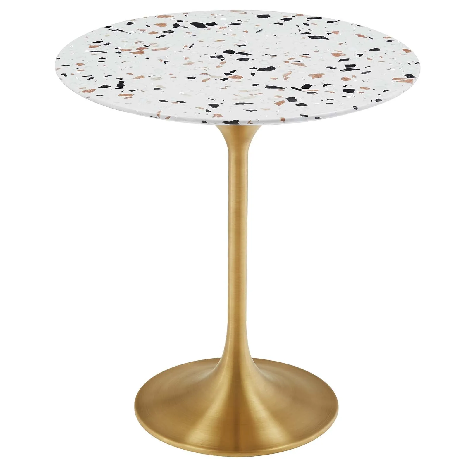 Lippa 20" Round Terrazzo Side Table Gold Terrazzo EEI-5687-GLD-TER