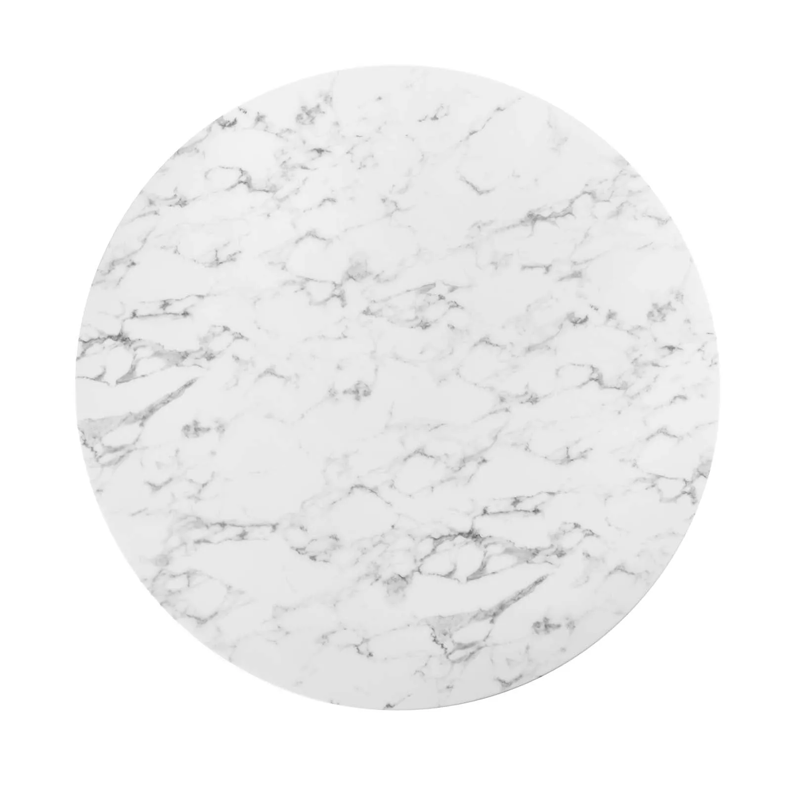 Lippa 54" Round Artificial Marble Dining Table White EEI-1132-WHI