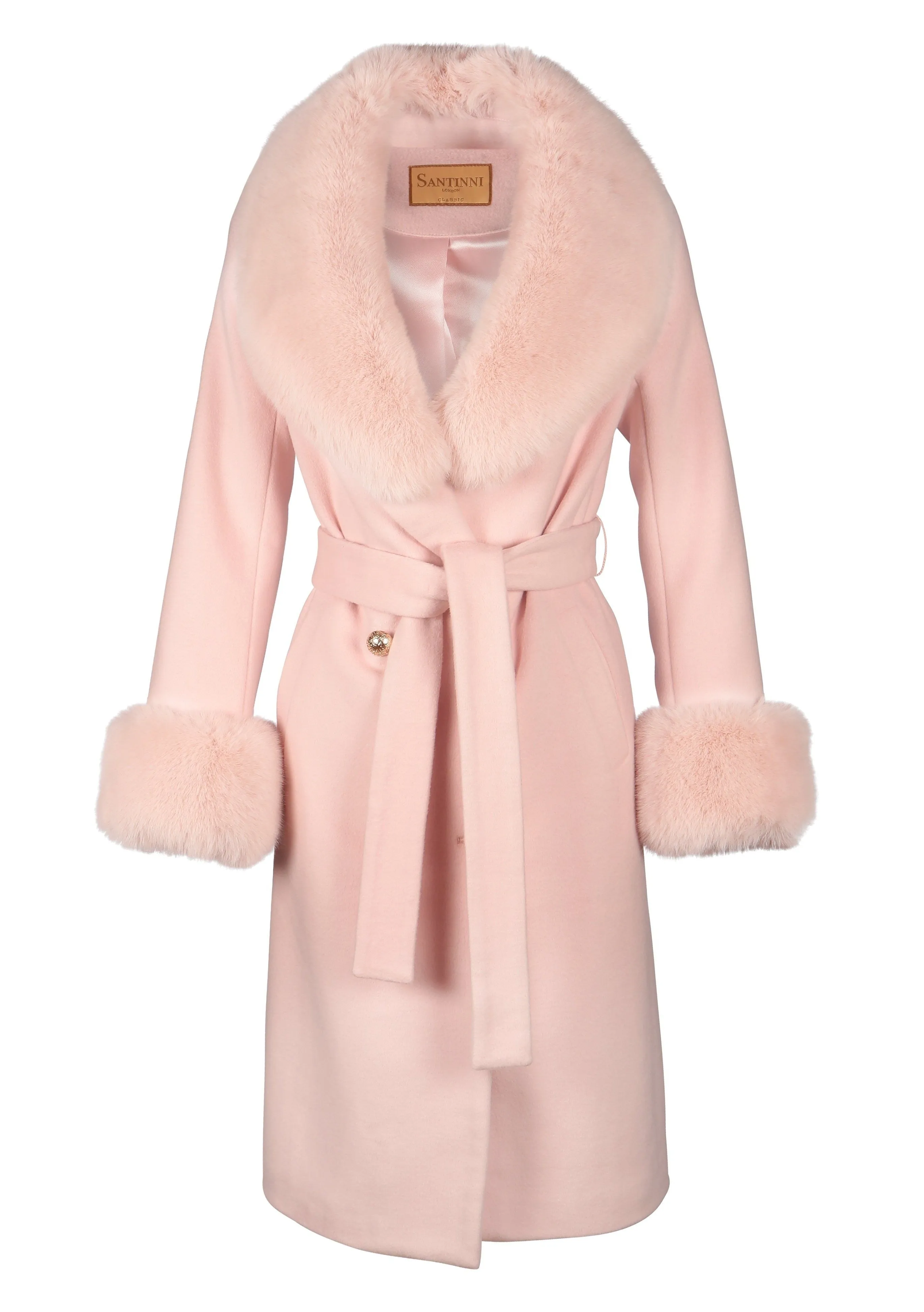 'Marlene' Cashmere and Wool Coat in Rosa