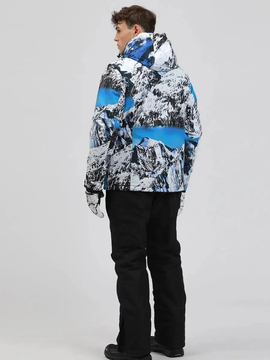 Men Insulated Skiing Snowboarding Set Jacket & Bibs Pants