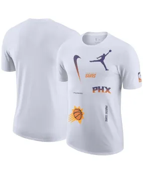 Men's Branded White T-Shirt Phoenix Suns Courtside Statement Edition Max90 Jordan