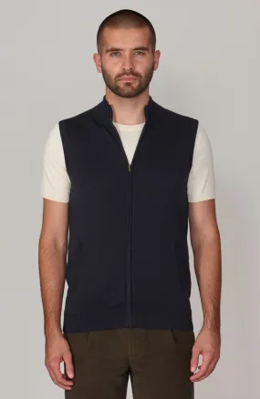 Mens Lightweight Cotton Zip Through Gilet