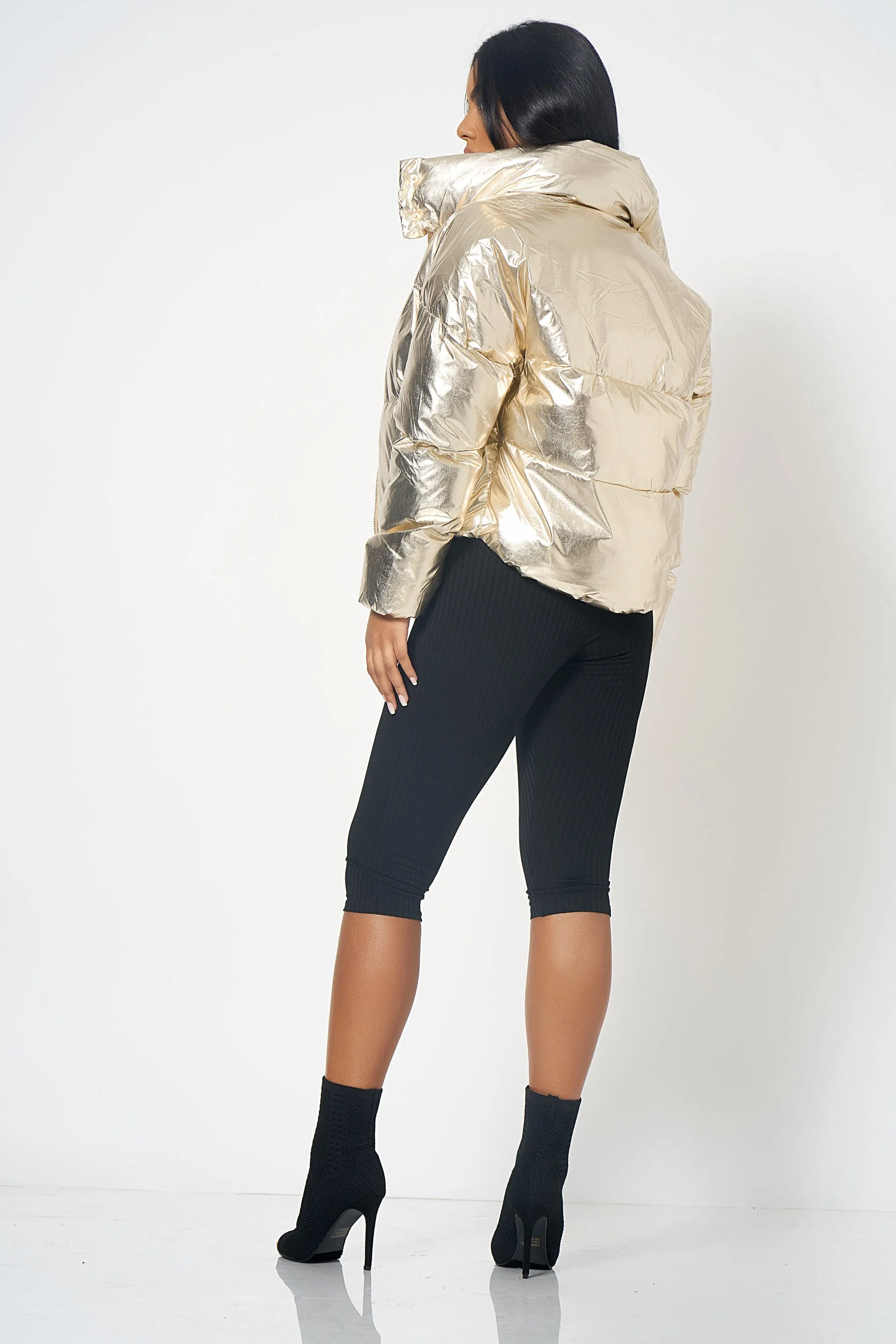 Metallic Gold Puffer Jacket