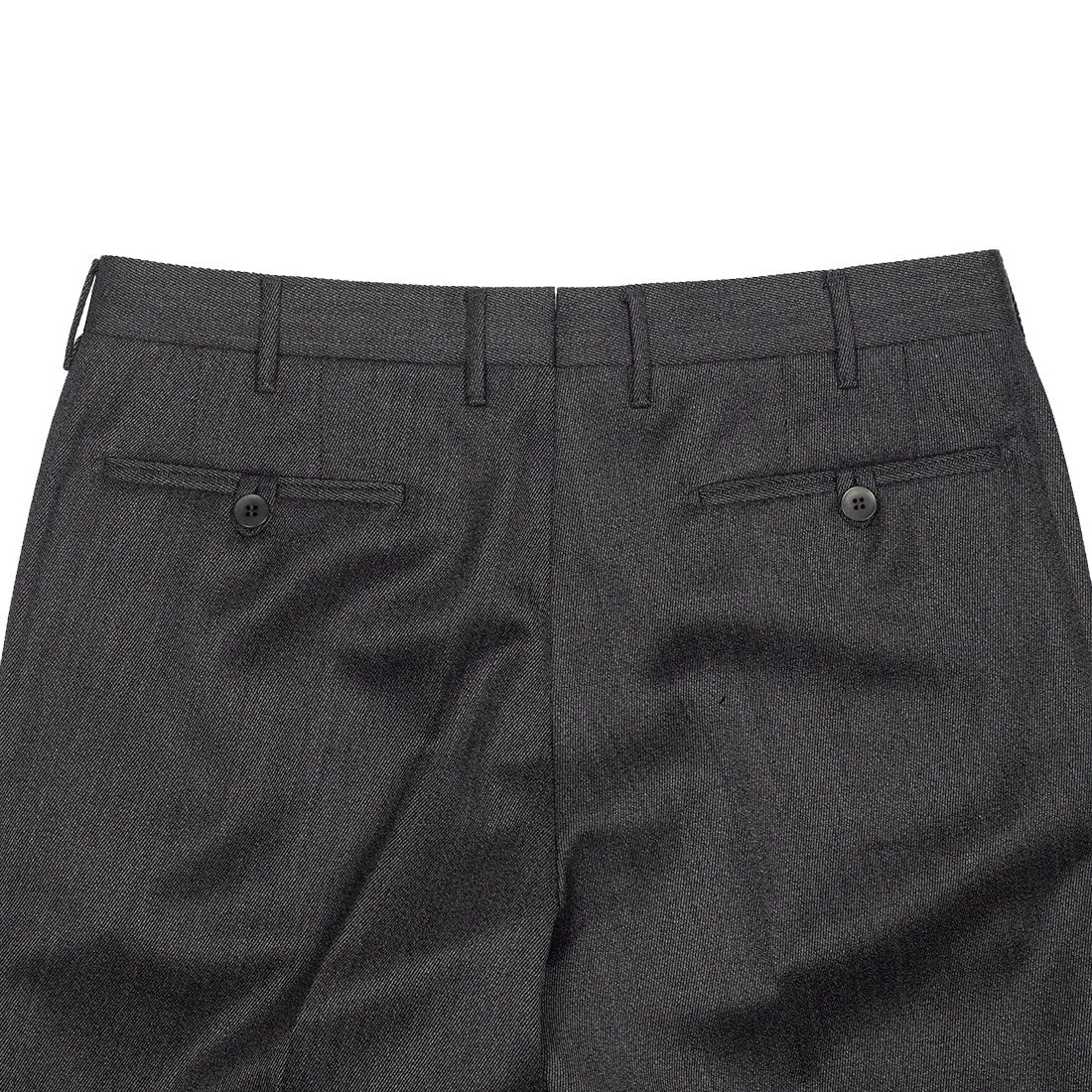 Mid-rise belt loop trousers in grey melange cavalry twill wool (restock)