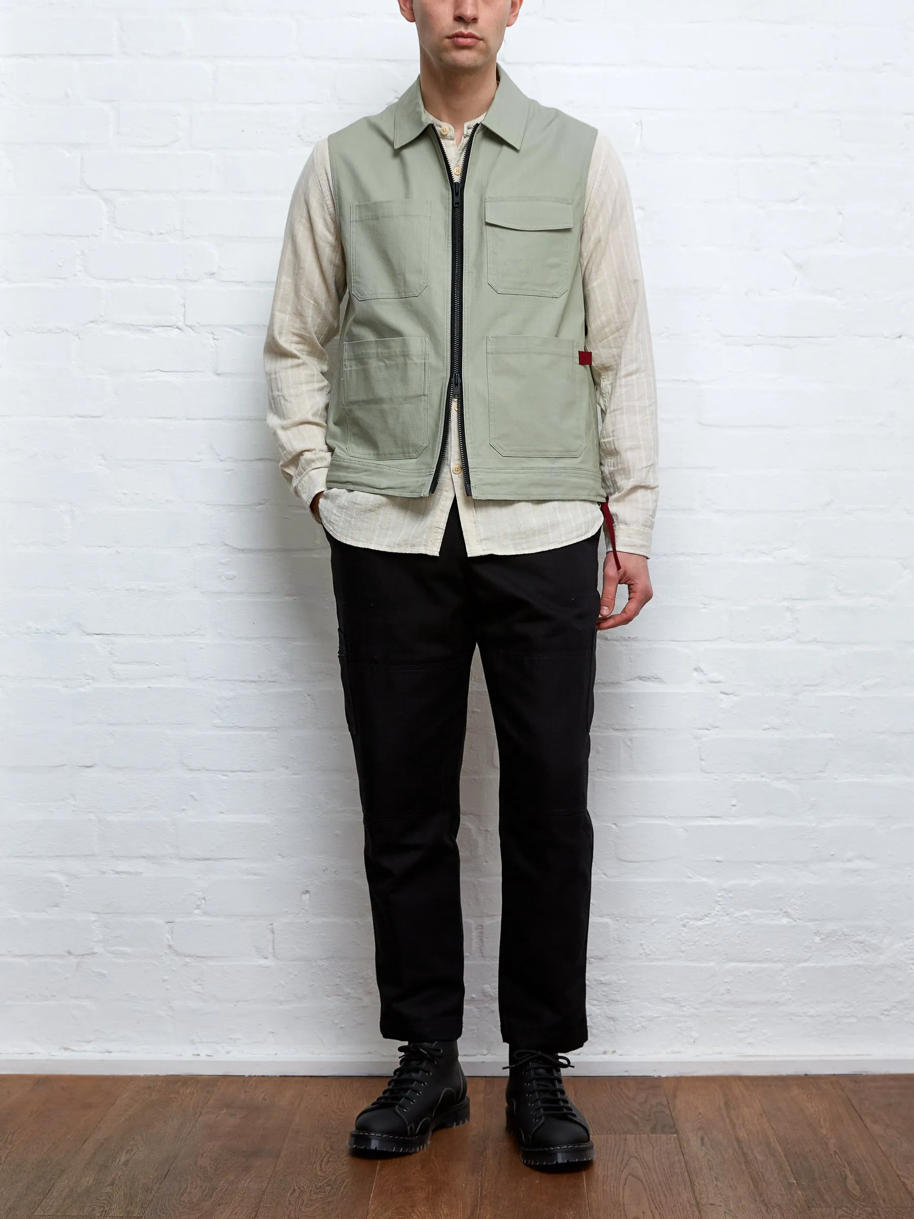 Oliver Spencer x Niwaki Scion Gardening Gilet Hyde Green