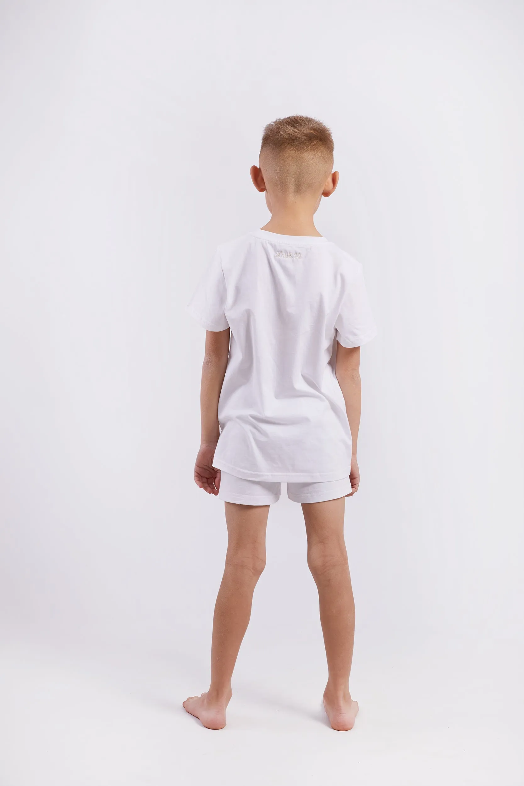 Personalised Boys Short Pyjama Set - White