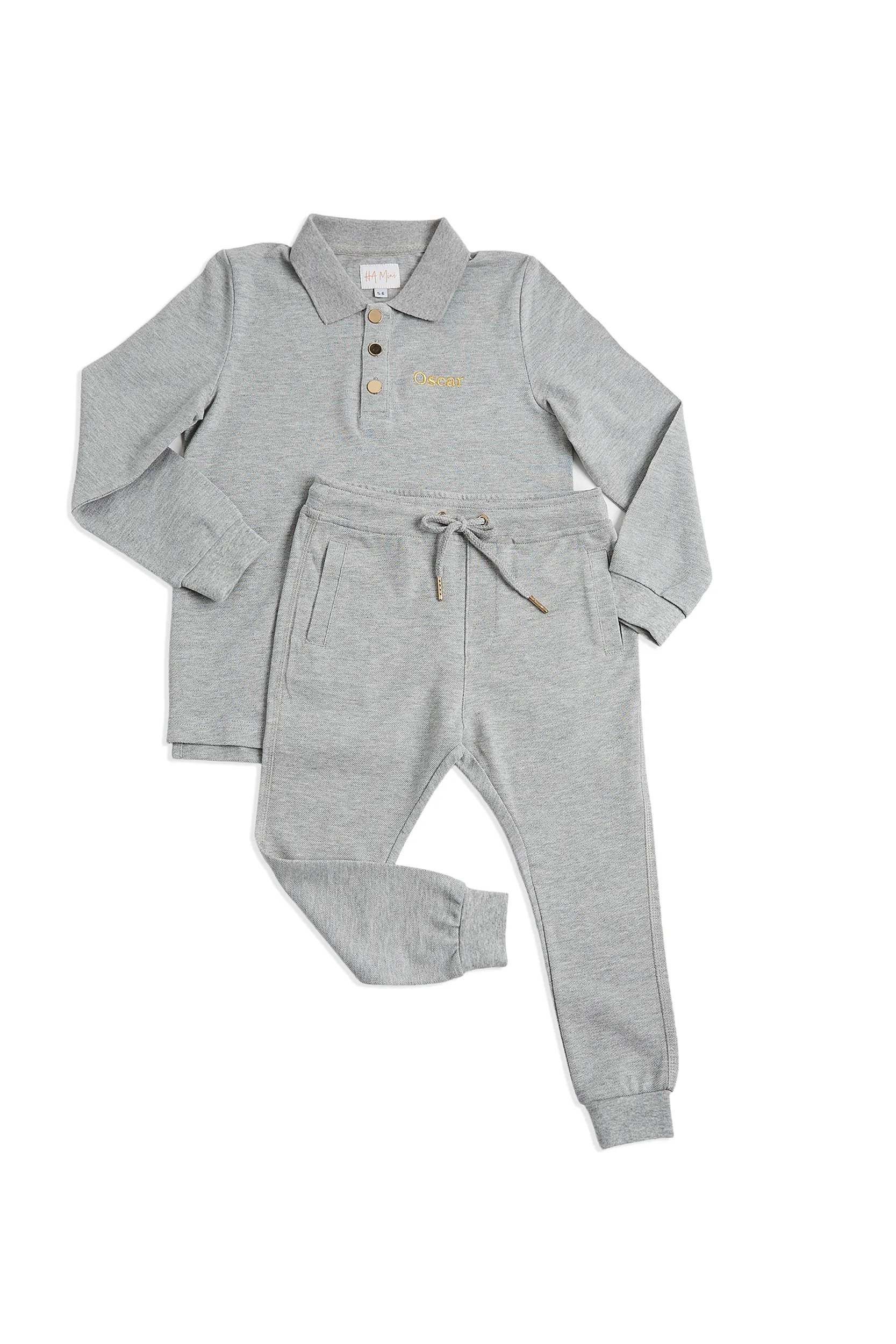 Personalised Children's Long Sleeve Tracksuit Set - Grey