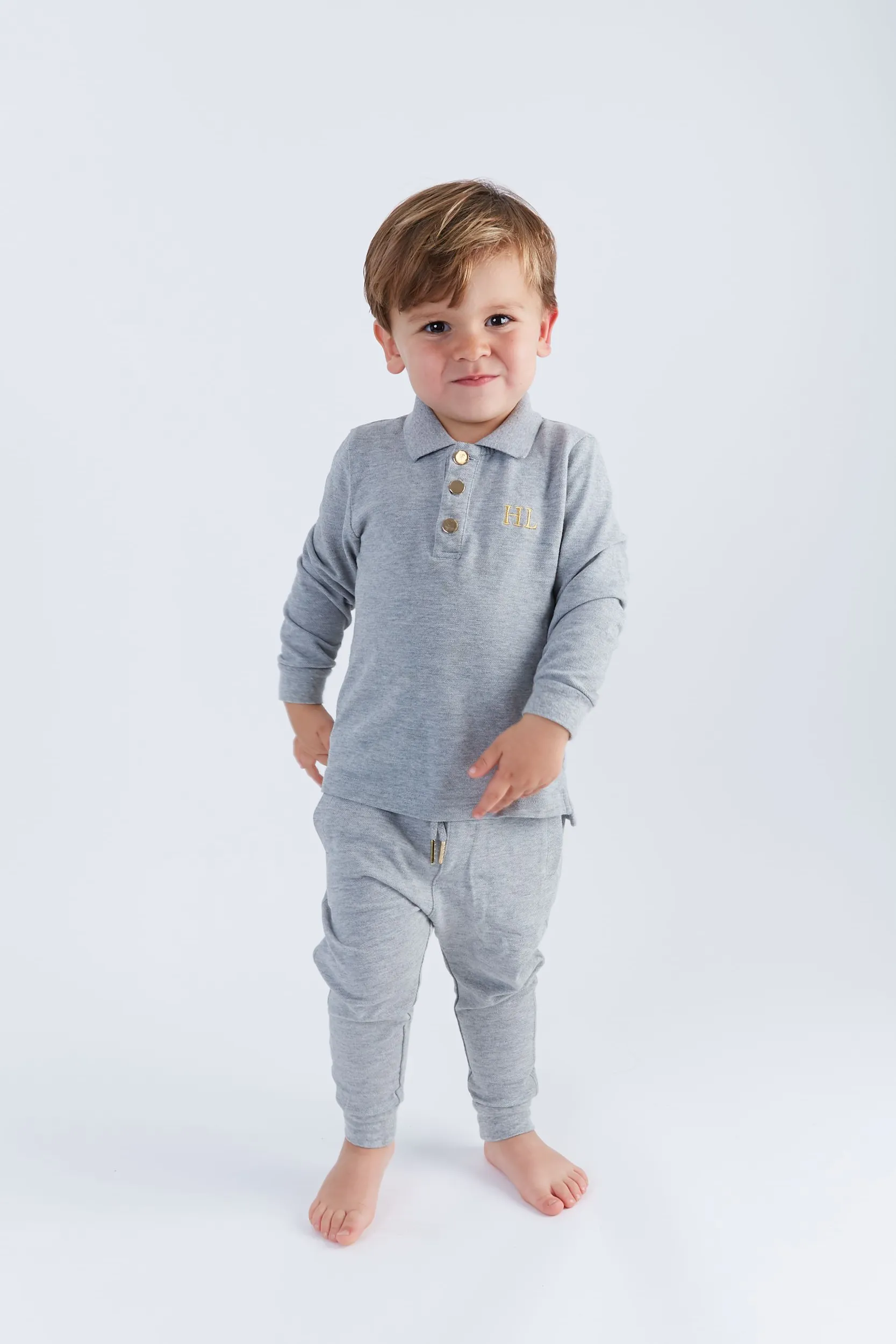 Personalised Children's Long Sleeve Tracksuit Set - Grey