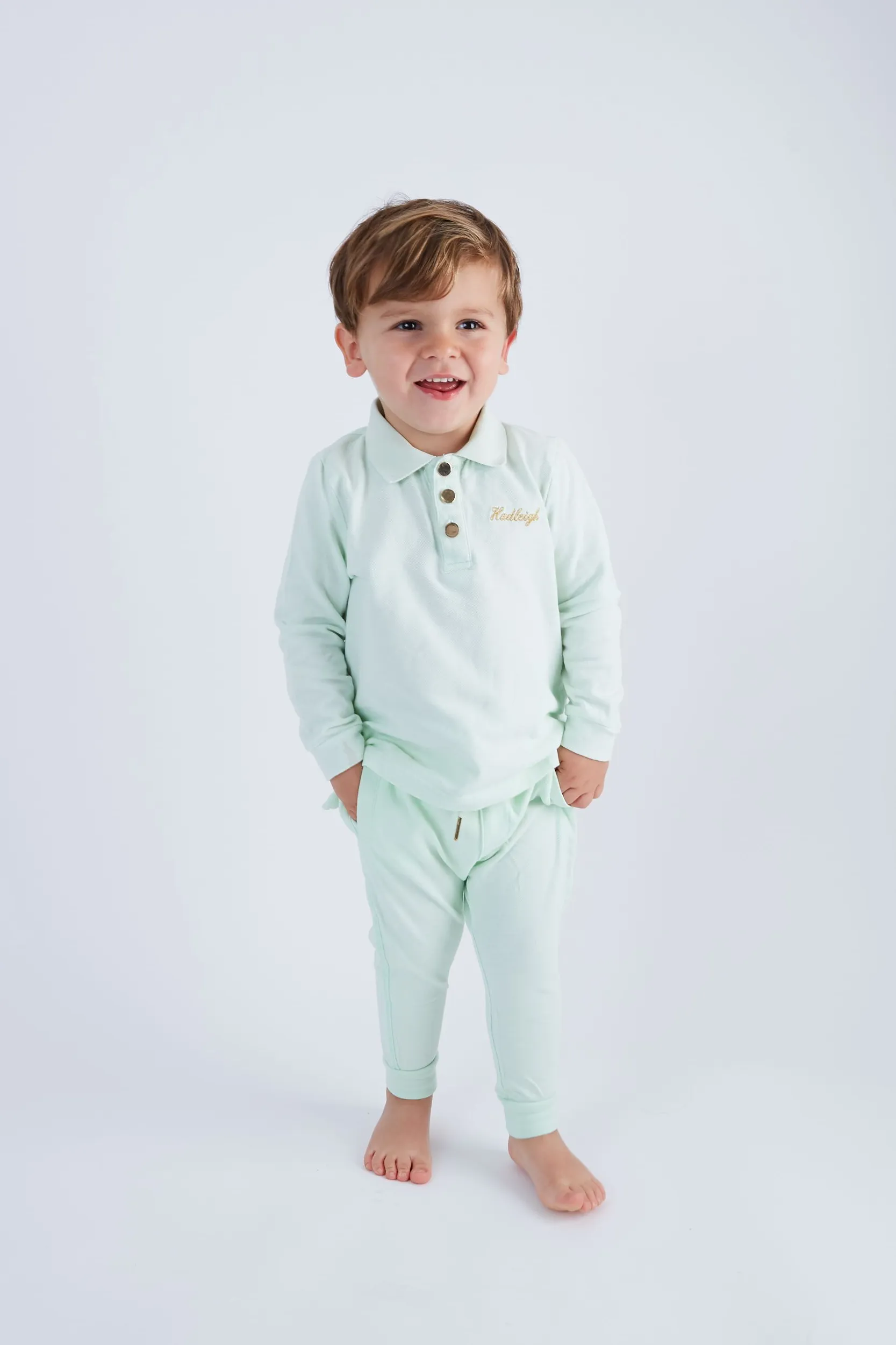 Personalised Children's Long Sleeve Tracksuit Set - Lime