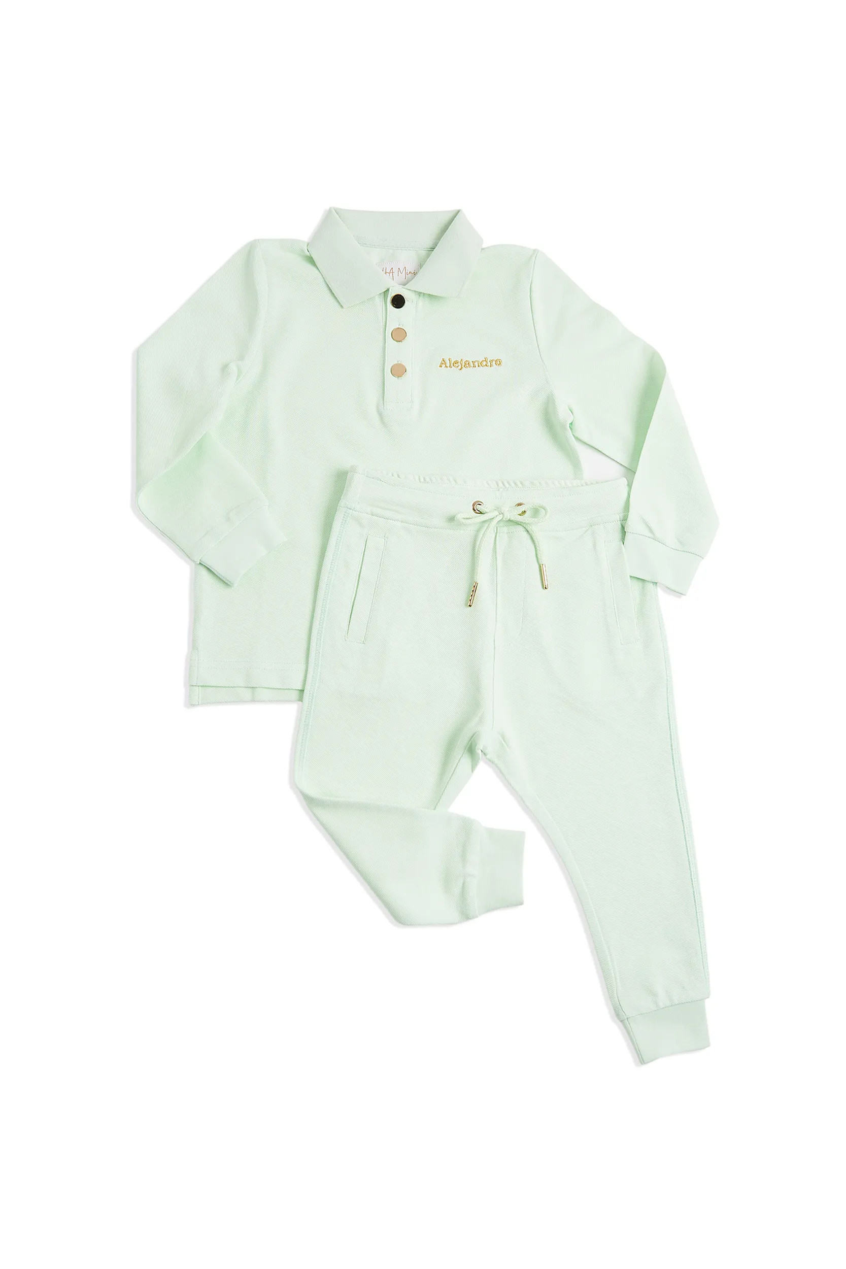 Personalised Children's Long Sleeve Tracksuit Set - Lime